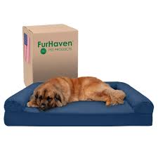 Cama para Perros XXL de Espuma Viscoelástica Furhaven con Estilo Sofá y Funda Removible