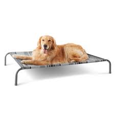 Cama Elevada para Perros Grandes - Gris Exterior e Interior
