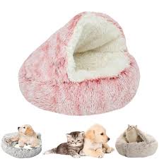 Cama Acogedora para Mascotas con Capucha