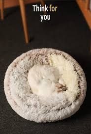 Cama de Felpa Cálida para Mascotas Pequeñas y Medianas