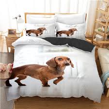 Funda Nórdica Perro Salchicha Blanco para Cama 105