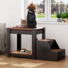 Cama para Perros con Escalera Extraíble de 2 Peldaños