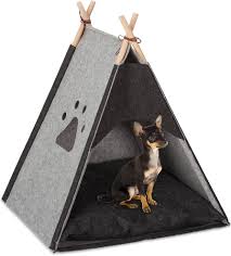 Tipi Relaxdays para Mascotas: Casita y Cama para Gatos y Perros Pequeños