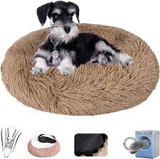 Cama Redonda de Pelúcia para Animais de Estimação - Portátil y Lavable