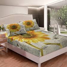 Juego de Sábanas de Girasol: Flores Amarillas para tu Cama