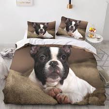 Juego de Cama 3D Bulldog Francés - Funda Nórdica y Fundas de Almohada