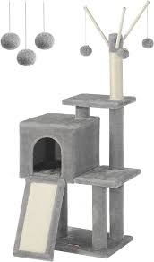 Árbol de Gatos FEANDREA - Torre de Juegos Gris Claro