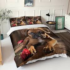 Juego de Ropa de Cama 3D para Perro Boxer - 3 Pcs