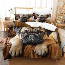 Funda de Edredón 3D Bulldog Francés con Fundas de Almohada