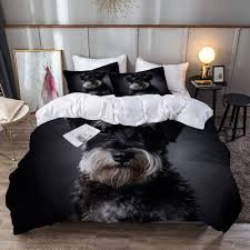 Ropa de Cama con Retrato de Schnauzer Marrón