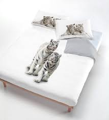 Juego de Ropa de Cama Italiana CP-DIG-512-2P - Edredón Digital Tigre Gris