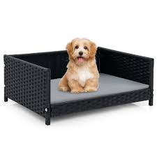 Cama para Perros de Ratán COSTWAY 62x46x25cm