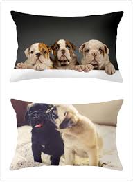 Juego de 2 Fundas de Cojín Rectangulares con Lindos Perros