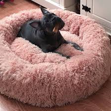 Cama Rosa para Perro con Cojín Lavable - 31.5 Pulgadas