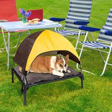 Tumbona Elevada para Perros con Techo - Ideal para Jardín y Camping