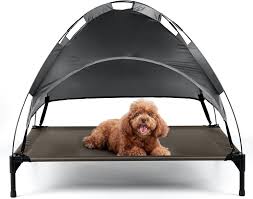 Cama Elevada para Perro con Toldo Portátil