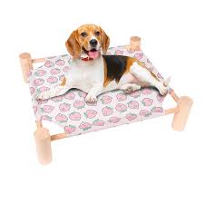 Cama Elevada para Gatos y Perros - Hamaca de Madera Transpirable