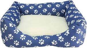 Cama para Perros Huellas Azules - 70x55x19 cm