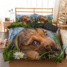 Funda Nórdica Matrimonial 3D Pobre Perro - Juego de Cama Suave y Transpirable