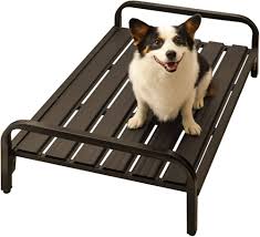 Cama Elevada para Perros de Metal Negro - Moderna y Transpirable