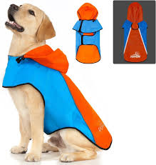 Chubasquero Impermeable para Perros Grandes con Capucha y Reflectantes