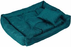 Cama Turquesa para Perro M 70x55 cm con Cojín