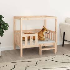 Cama de Madera Maciza para Perros y Gatos 95