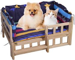 Mesita de Noche y Sofá de Madera para Perros