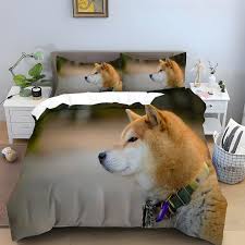 Funda Nórdica Shiba Inu Verde Oscuro 240x260 cm