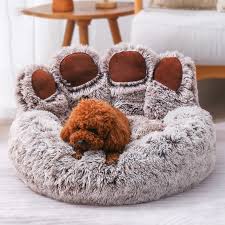 Cama de Felpa para Perros con Forma de Pata de Oso
