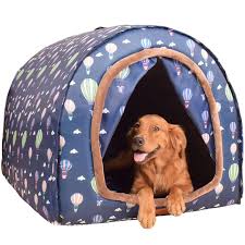 Cama Extra Grande para Perros con Techo Cueva