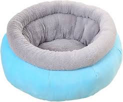 Cama Caliente Redonda para Perros y Gatos - Suave y a Prueba de Viento