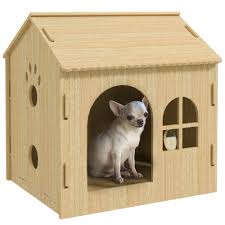 Caseta Interior para Perros PawHut con Ventana