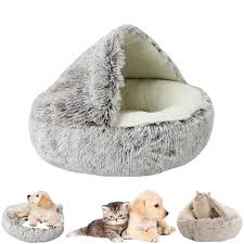 Cama Acogedora para Mascotas con Capucha