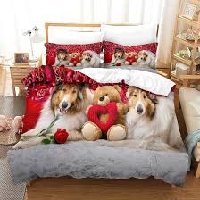 Juego de Cama 3D de Perrito Navidad para Niños