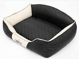 Cama Elite para Perros HobbyDog - Negra y Beige (84 x 65 cm)