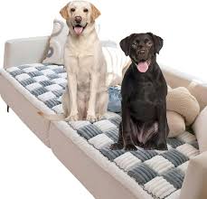 Colchón Cuadrado de Mascotas Plaid Crema Funnyfuzzy